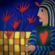 Employer Emotion Scan schilderij van vrouw met hart