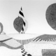 Zwart wit tekening va bomen in een fantasie landschap, ze symboliseren samenwerking